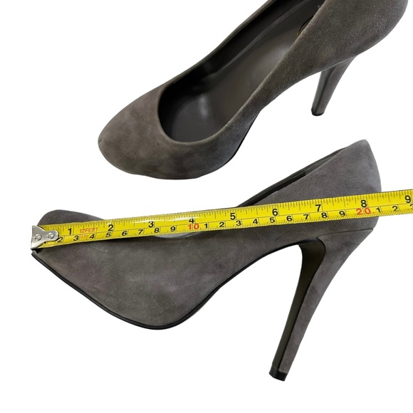 ASH Eloise Grey Suede Stiletto Platform High Heels Size 38/ US 7.5-8 - Picture 12 of 16